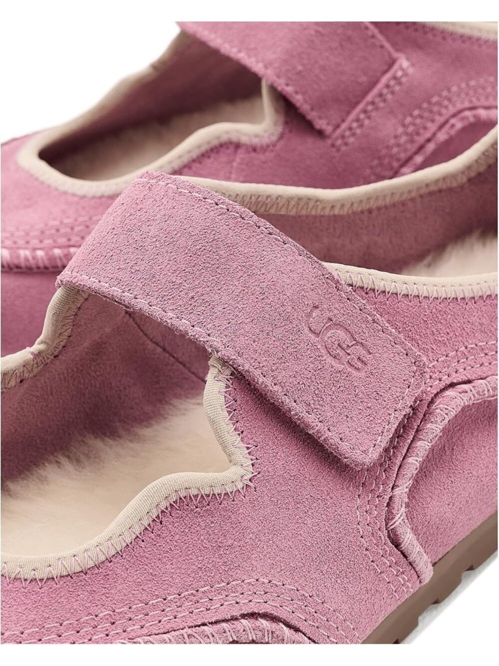 Ugg Women Dusty Orchid Closed Toe Imported Lamb Fur Quill Mary Jane Ballet Flats - Picture 6 of 6